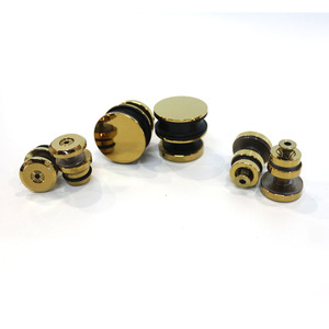 Kit di porte scorrevoli in vetro dorato accessori per doccia in acciaio inossidabile sistemi di porte scorrevoli in vetro a rulli scorrevoli - Product Image 4