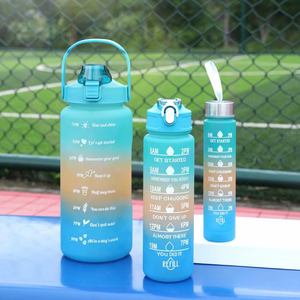 Juego de vasos de agua de espacio de color progresivo con tres botellas para agua hirviendo, incluidos juegos de tres botellas - Product Image 3