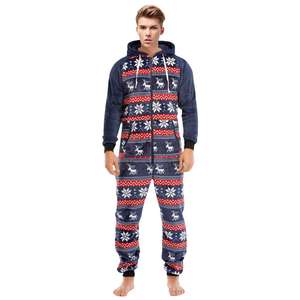 E0110TA43 alta calidad con capucha cremallera Navidad Polar una pieza Casual invierno hombres pijamas ropa de dormir Sehe moda - Product Image 1