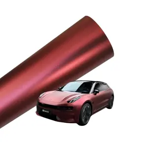 Alle Kleuren Rekbare Super Matte Chroom Crimson Rood Vinyl Wrap Auto Wrap Folie Folie Voor Auto Sticker Bubble Vrij