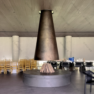 <span class=keywords><strong>Chimenea</strong></span> colgante de carbón electrónico de 50cm para Crucero, moderna vista <span class=keywords><strong>panorámica</strong></span> de llama de 360 °, techo sin humo montado para Villa Hotel - Product Image 1