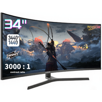 Moniteur incurvé de 34 pouces, moniteur de jeu 4K, écran d'ordinateur de bureau, écran ultra large, moniteur 4K pour le jeu, moniteur 165 Hz pour les joueurs