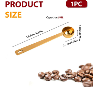 Cuillère doseuse en acier inoxydable 18/0 personnalisée avec logo, 20 ml, pour café et thé, avec trou - Product Image 6