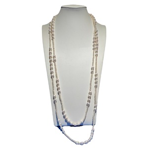 Multi Layered <b>Long</b> Pearl Freshwater Cultured Round Pearl 5 8.5mm Sweater <b>Necklace</b> Women's Everyday Wear White - Product Image 5