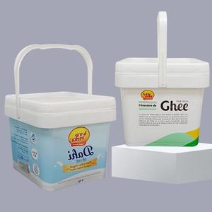 دلو تخزين الطعام البلاستيكي من مادة PP المخصصة ، دلو تخزين الطعام البلاستيكي الأبيض 10 لتر مربع ، دلاء من الدرجة الغذائية مع أغطية - Product Image 6