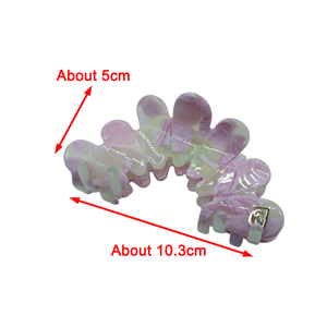 مشابك شعر نسائية جديدة من الأسيتات على شكل بتلات زهور، مشابك شعر معدنية أنيقة وملونة بشعار، إكسسوار شعر كبير الحجم للفتيات - Product Image 6