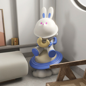 Planet Rabbit Floor Ornament Synthetic Resin Contemporary Living Room Decoration Single Piece Package - Product Image 2