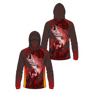 เสื้อฮู้ดดี้ตกปลาผู้ชาย UPF 50 แขนยาว พิมพ์ลายแบบซับลิเมชั่น ป้องกันรังสียูวี ป้องกันแสงแดด ผลิตจากโพลีเอสเตอร์ รุ่น 2027 - Product Image 3