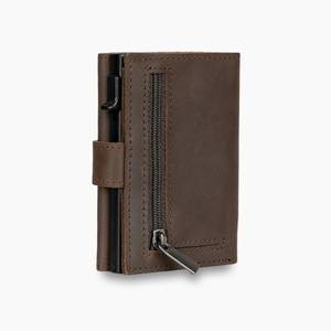 Casekey Custom <b>Wallet</b> Manufacturer <b>RFID</b> Aluminum Smart Card Holder Mini Slim Genuine Leather Pop up Trifold <b>Wallet</b> <b>for</b> <b>Men</b> - Product Image 2
