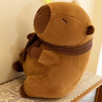 Vente en gros Peluche Capybara Écharpe Poupée Capybara Décoration de la maison Cadeau d'anniversaire pour enfants Jouet animal en peluche Capybara doux