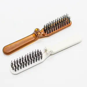 Collapsable Portable Pocket Boar Bristle Hair Brush Bristles Travel Folding Bristles Hair Brush for Women
