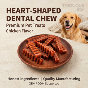 Mordedor Dental Orgánico para Perros en Forma de Corazón con Múltiples Contactos, Diseño de Doble Arco con Relieves, Limpieza Completa de Dientes, Ideal para Comedores Exigentes - Product Image 1