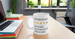 La classica tazza da caffè in ceramica da 11 once funzionerebbe di nuovo con un ottimo collega che lascia la stampa digitale regalo Souvenir - Product Image 3