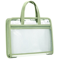 Carpeta de Archivos Expandible de 13 Bolsillos, Material PP Transparente y Resistente, con Asa, para Estudiantes, Organizador Tipo Acordeón