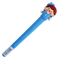 Bolígrafos de Gel Creativos Ecológicos de Goma con Diseño de Niña de Dibujos Animados O&Q, Cómodos y de Lujo, Tinta Azul Brillante de 0.5mm, Porta Bolígrafos con Logotipo Personalizado