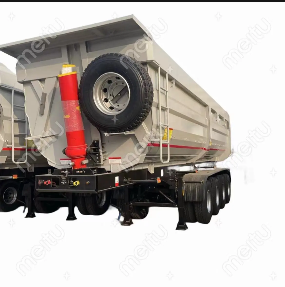 Reboque de caminhão basculante de transporte pesado de 4 eixos e 60 toneladas