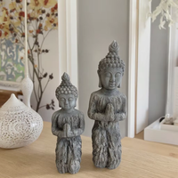 Statue de bouddha moderne faite à la main Lianda Sculpture d'art abstrait en béton avec un design minimaliste écologique pour la maison ou le bureau