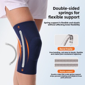 Genouillère de sport en nylon tricoté avec coussinet de compression en silicone pour la protection de la rotule et du ménisque, idéale pour le basketball, la course et le fitness - Product Image 3