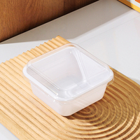 Boîte d'emballage carrée, boîte d'emballage en plastique transparent jetable, boîte de rangement pour dessert tiramisu, boîte à gâteau tiramisu