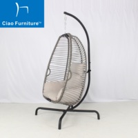 Meubles d'extérieur Foshan Patio Jardin Pliant Osier Simple Oeuf Suspendu Balançoire Chaise