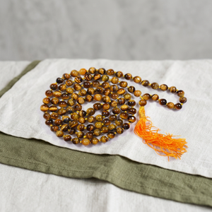Collier Jap Mala Œil de Tigre Jaune 8MM Perles 108 Étanche Poli Feng Shui Religieux Unisexe Vente en Gros JILANI AGATE GEMS - Product Image 2