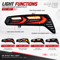 Feux arrière LED VLAND, style C8, pour Chevrolet Corvette C7 Stingray Z06 2014 2015 2016 2017 2018 2019
