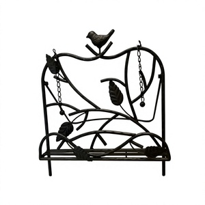 Support de livre de recettes en métal noir réglable avec motif feuille pour comptoir de cuisine domestique - Product Image 1