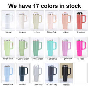 Gobelet isotherme premium 40 oz avec poignée et paille, logo personnalisé, en acier inoxydable, double paroi, pour boissons froides et chaudes - Product Image 4