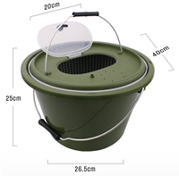 Seau en plastique pour poissons vivants, camping, pêche à la carpe, conteneur d'eau avec poignée, outils de stockage de poissons