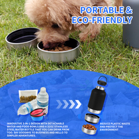 Bouteille d'eau pour chien 3-en-1 en acier inoxydable de 32 oz pour l'extérieur avec gamelle et récipient à nourriture, boîte cadeau distributeur d'eau pour animaux 2026