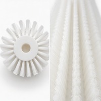 Rouleau de brosse à poils en nylon industriel BR-N50, diamètre extérieur 50 mm, noyau en aluminium, poils en PA66 blancs, rouleau de nettoyage pour éliminer la poussière