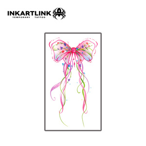 Autocollant de <span class=keywords><strong>tatouage</strong></span> temporaire en ruban <span class=keywords><strong>rose</strong></span>, motif floral, art corporel, esthétique coquette pour femmes, vente en gros, <span class=keywords><strong>tatouage</strong></span> factice imperméable en vrac - Product Image 3