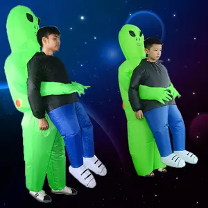 ET-Alien şişme canavar kostüm korkunç yeşil Alien Cosplay kostüm yetişkin cadılar bayramı partisi festivali sahne