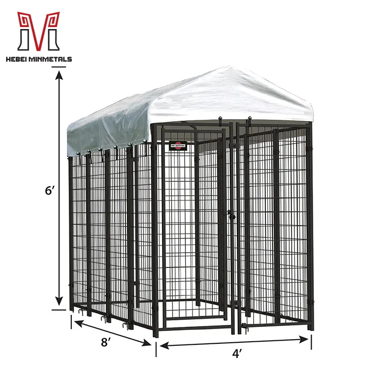 簡単に分解できる頑丈なエンクロージャー犬用クレートペットランケージ屋外大型犬小屋屋根付き犬小屋