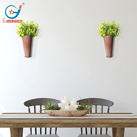 Ensemble de 2 jardinières murales en métal aspect cuivre, 0,8 gallon, pots à fleurs suspendus