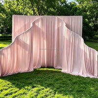 Décoration de scène de cérémonie de mariage 2026 : Support arqué métallique ondulé pour toile de fond en tissu