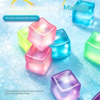 Jouet à presser en forme de cube de glace, transparent, en TPR, à remontée lente, jouet sensoriel anti-stress pour enfants et adultes