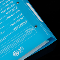 Carpeta con Anillas de PP de 2 Orificios HY-Printing con Impresión de 1-4 Colores para Tamaños A4/A5/A6/A7/B5, Uso en Oficina y Escuela