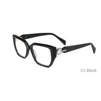 Monture de lunettes carrée en acétate à monture complète pour femmes, couleurs transparentes dégradées, charnière à ressort
