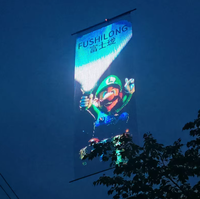 Pantalla LED de Malla para Drones P15-P25, 250g/m², IP65 Impermeable, a Todo Color, Transparente, para Publicidad Aérea, Texto/Animación, Tiendas Minoristas
