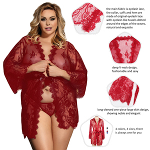 <span class=keywords><strong>Lingerie</strong></span> in Pizzo Floreale Rosso di Alta Qualità per Luna di Miele, Inverno, Damigelle, Matrimonio, Estate, Autunno, Primavera - Product Image 6