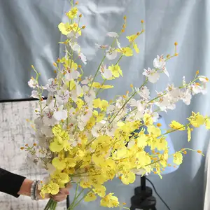 인공 꽃 꽃다발 장식 센터 시뮬레이션 꽃 진짜 터치 난초 웨딩 장식 꽃