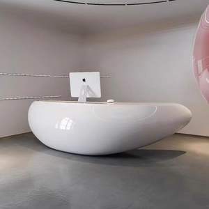 เคาน์เตอร์แคชเชียร์สุดหรูทันสมัยสำหรับคลินิกขนาดเล็ก เคาน์เตอร์ต้อนรับร้านเสริมสวยคุณภาพสูง เคาน์เตอร์แคชเชียร์สำหรับร้านบูติก - Product Image 6