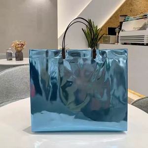 Borsa da Shopping Personalizzata per Donna, Colorata, Olografica Laser, Trasparente, Impermeabile in PVC, Fondo Quadrato, per Regali e Supermercato - Product Image 3