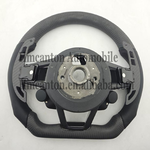 Volant en cuir lisse effet carbone mat, en promotion, pour modèles <span class=keywords><strong>Audi</strong></span> A3, A4, A4L, A5, A7L, A8, Q5, Q7, B9, A6, <span class=keywords><strong>R8</strong></span> - Product Image 4