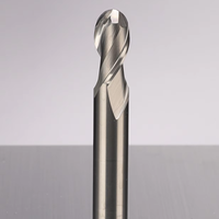 Fraise à queue sphérique hélicoïdale à 2 dents en carbure monobloc non revêtue pour l'aluminium, pour fraisage de surfaces sphériques CNC