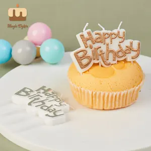 Yetişkinler için benzersiz lüks altın mutlu doğum günü pastası mumlar