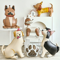 Ballons en aluminium BLN sur pied, thème chiot de dessin animé (Labrador, Bouledogue, Teckel, Caniche) en Mylar pour la décoration de fête d'anniversaire d'enfants