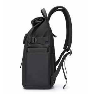Custom Logo Men <b>Backpack</b> Waterproof Durable Anti Theft <b>College</b> School Roll up Laptop <b>Backpack</b> Bag - Product Image 6