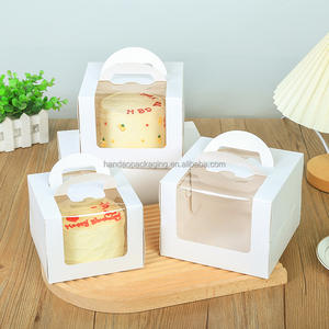 Boîtes <span class=keywords><strong>de</strong></span> boulangerie en papier kraft blanc Offre Spéciale avec poignée <span class=keywords><strong>de</strong></span> fenêtre pour gâteaux Chips Baby Food Revêtement UV Impression - Product Image 5